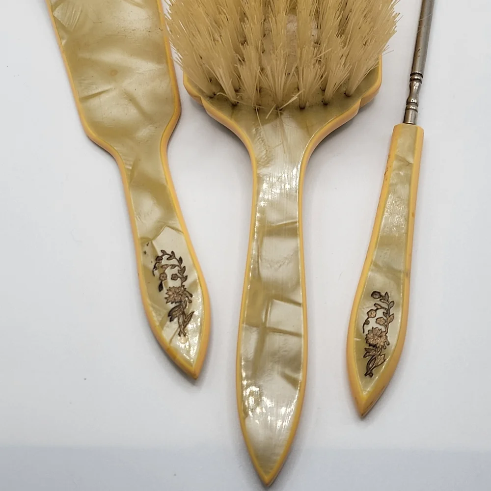 VTG Celluloid Vanity Set | 4 Pieces